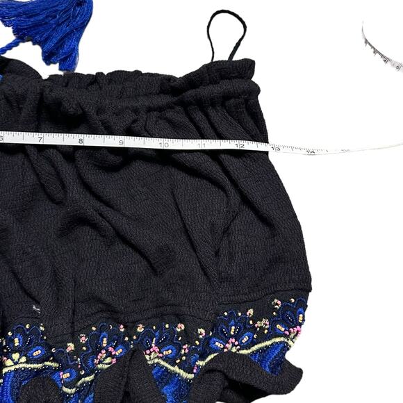 Free People No More Tiers Black and Blue Tube Top Elastic Size Small NWT - Picture 6 of 7